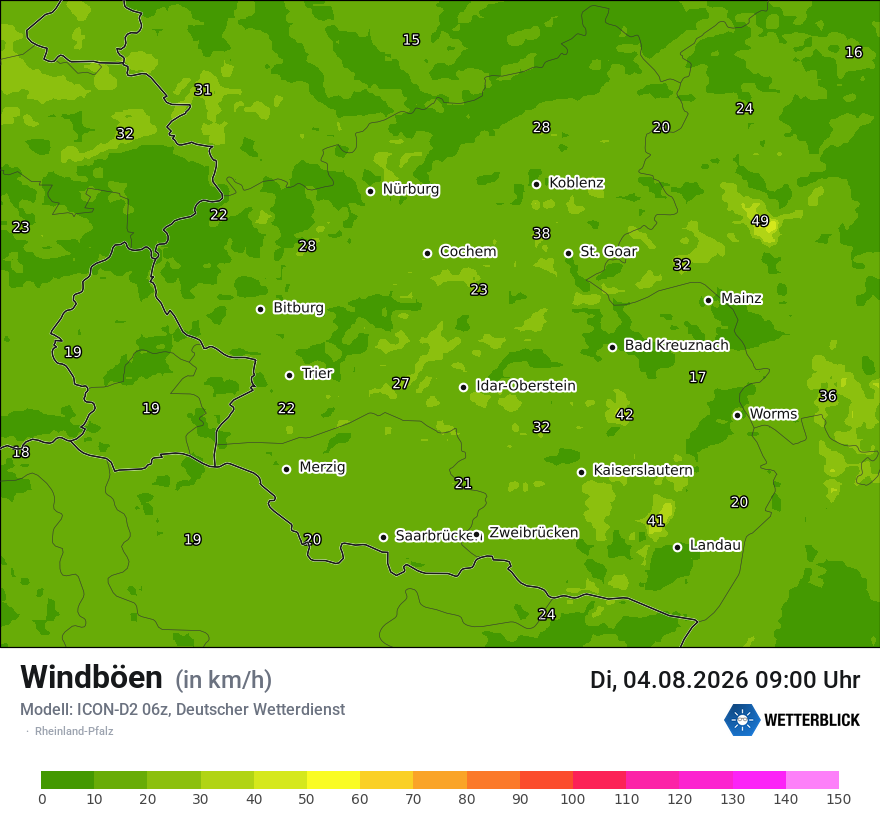 Maximale Windböen
