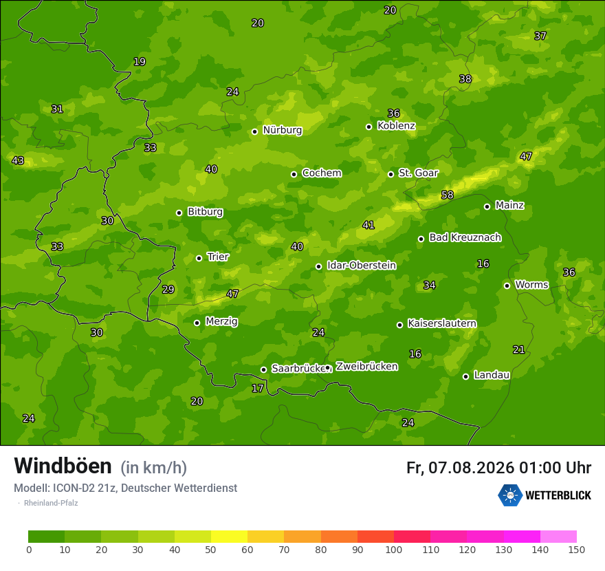 Maximale Windböen