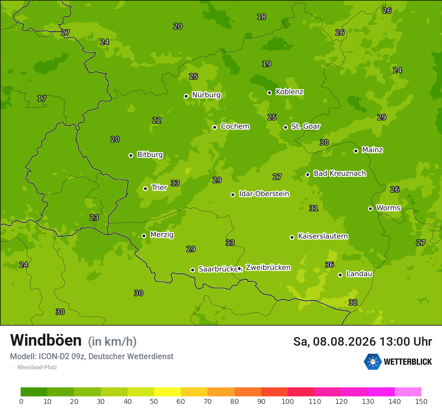 Maximale Windböen