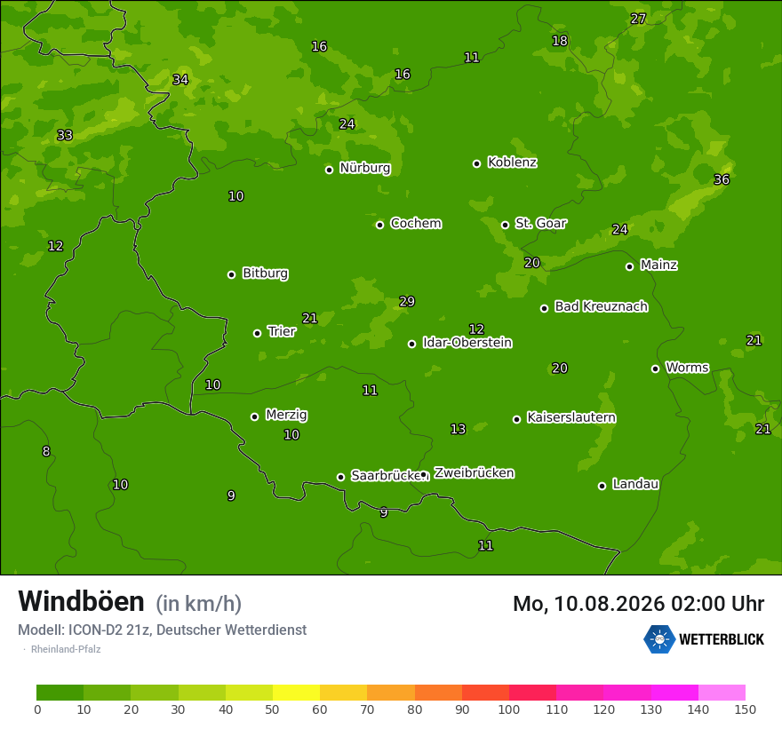 Maximale Windböen
