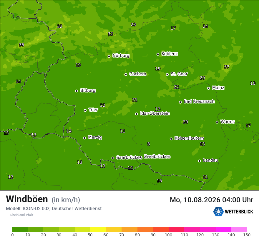 Maximale Windböen
