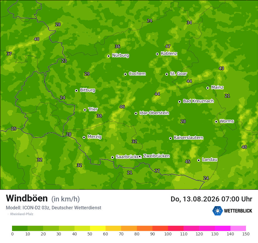 Maximale Windböen