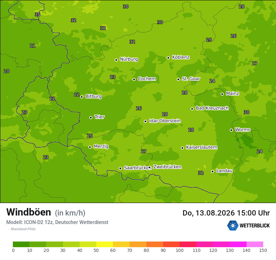 Maximale Windböen