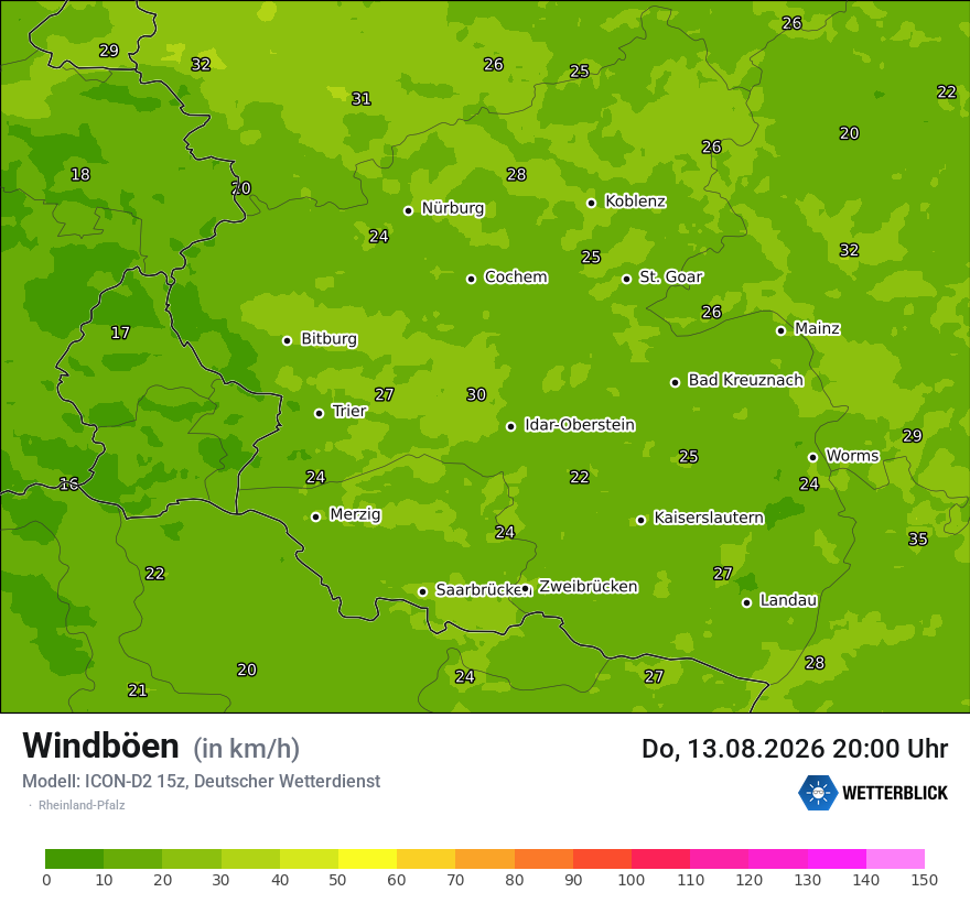 Maximale Windböen