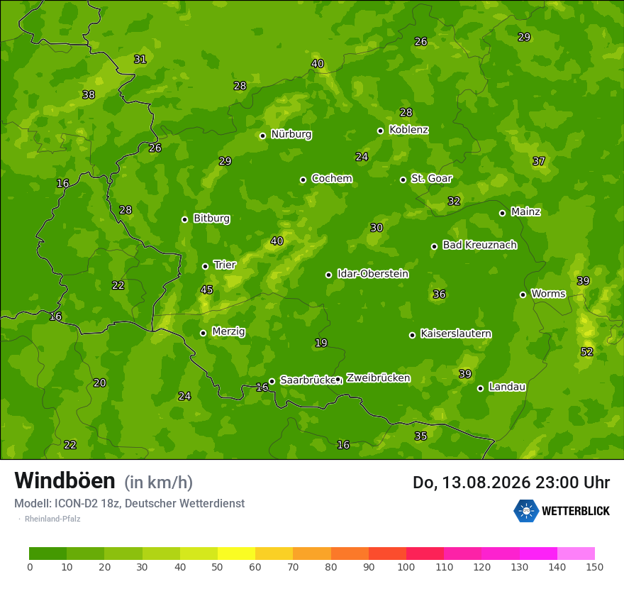 Maximale Windböen