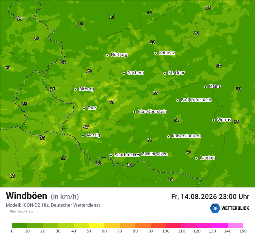 Maximale Windböen