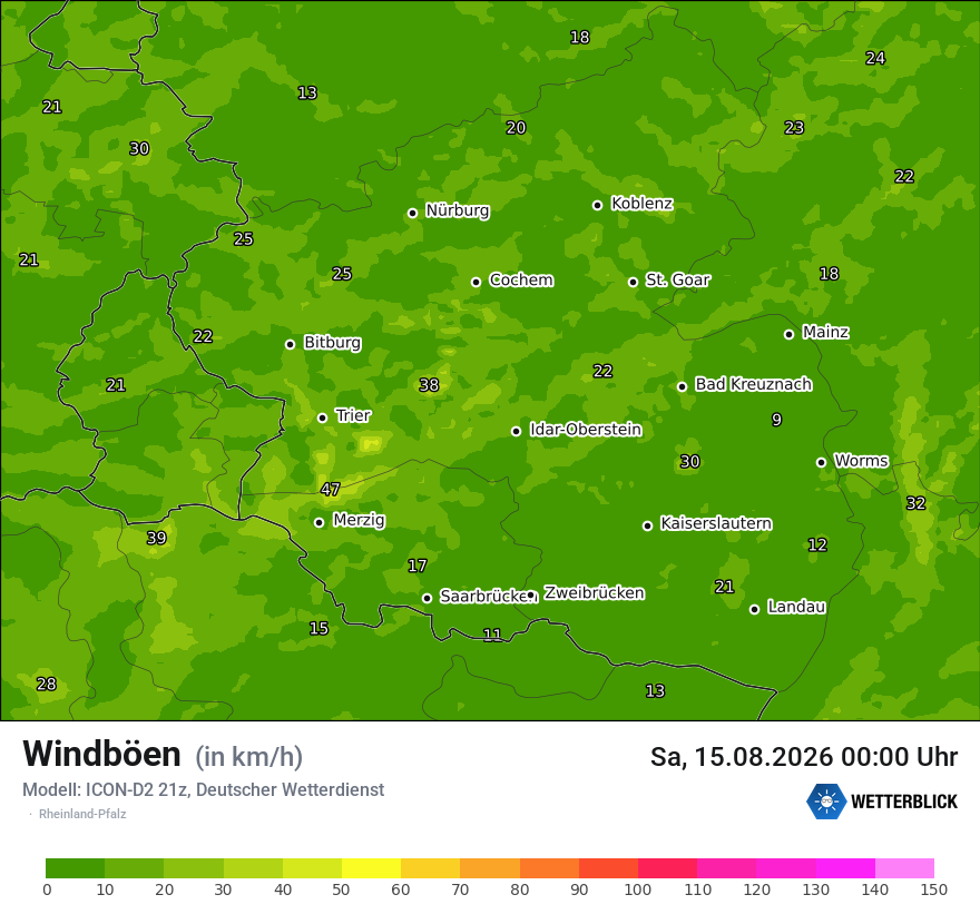 Maximale Windböen