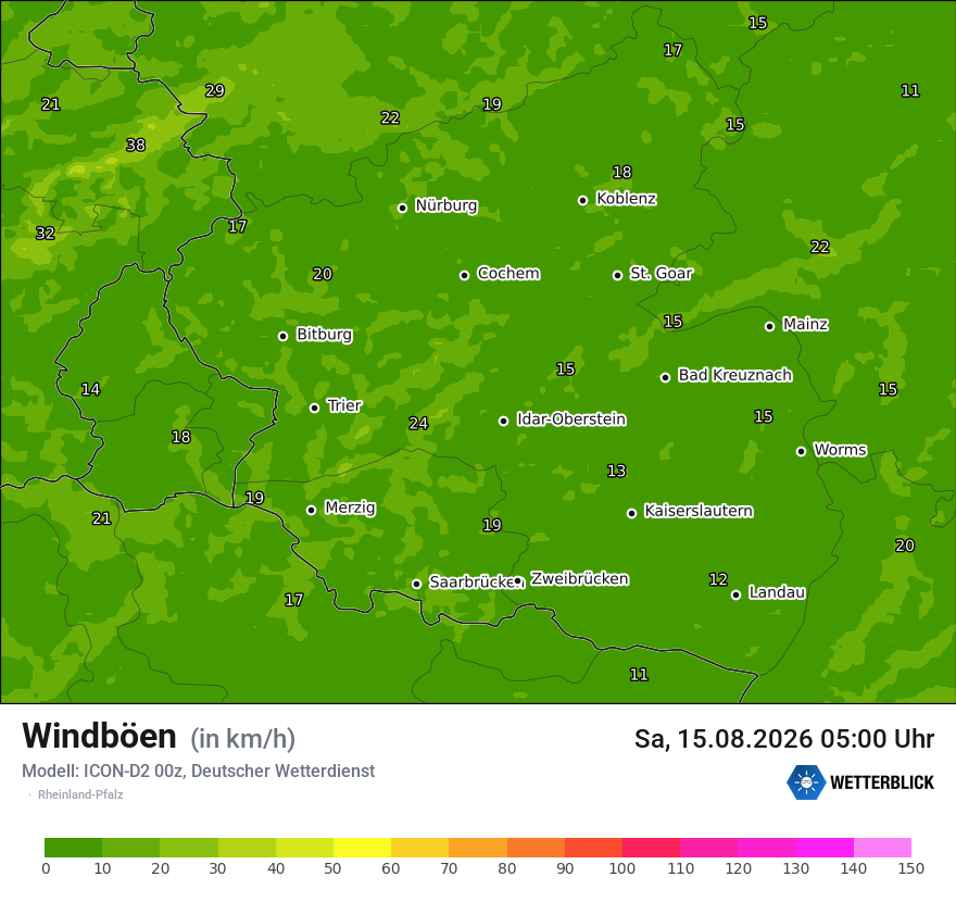 Maximale Windböen