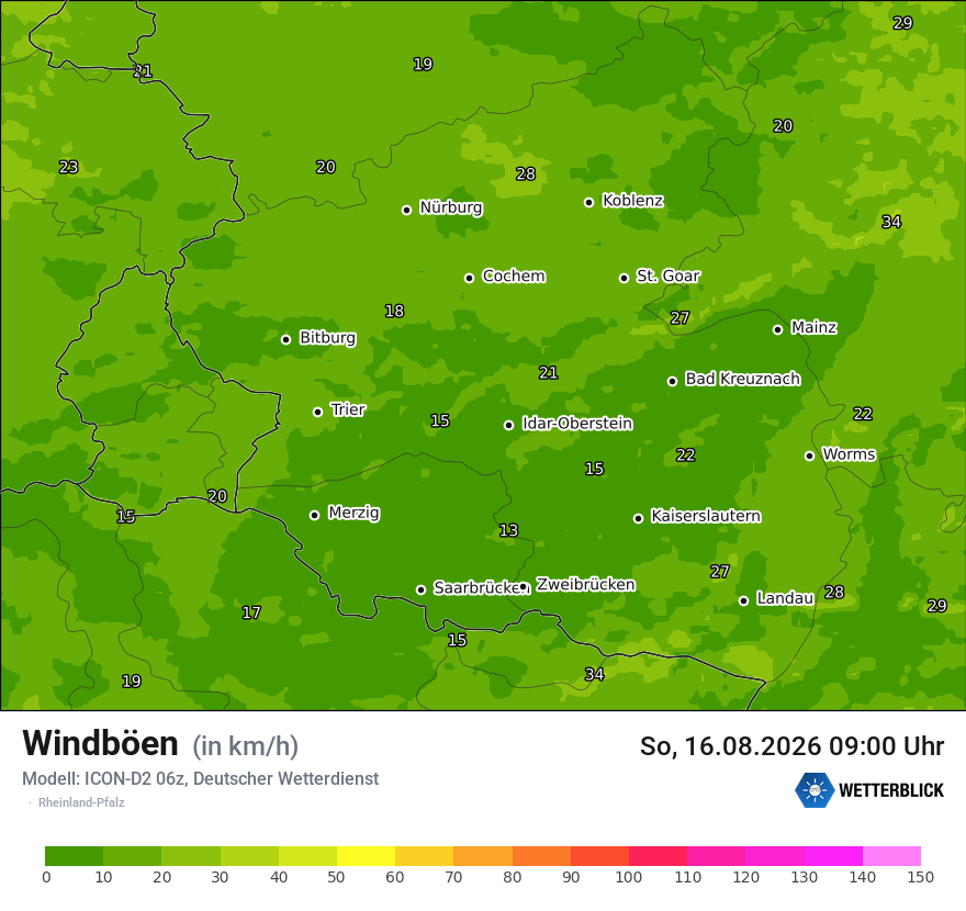 Maximale Windböen