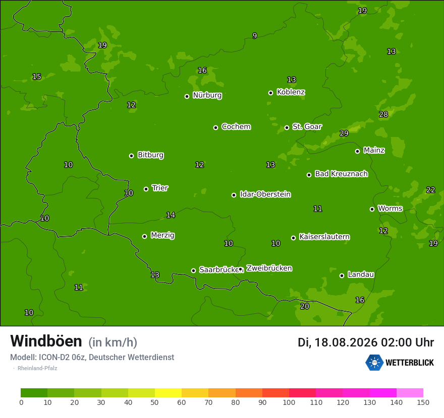 Maximale Windböen
