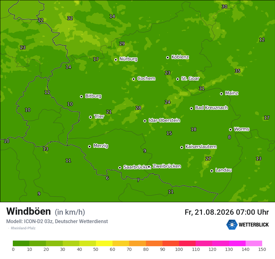 Maximale Windböen