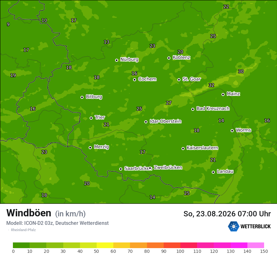 Maximale Windböen