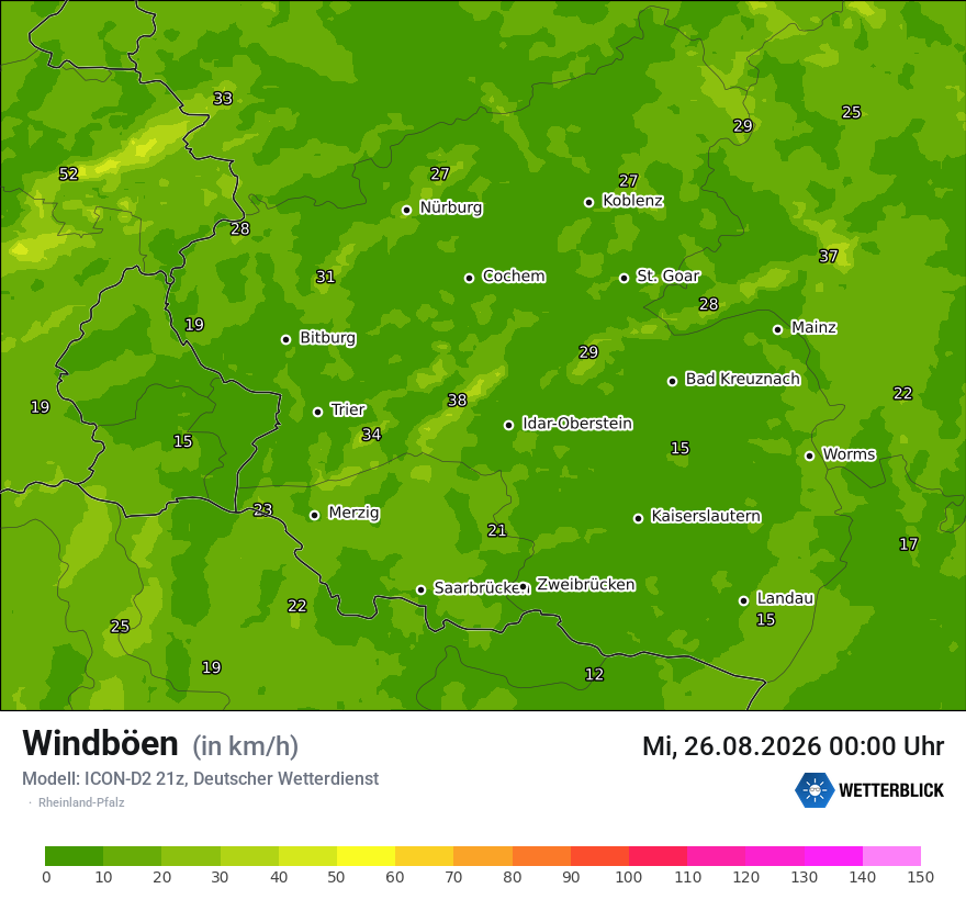 Maximale Windböen