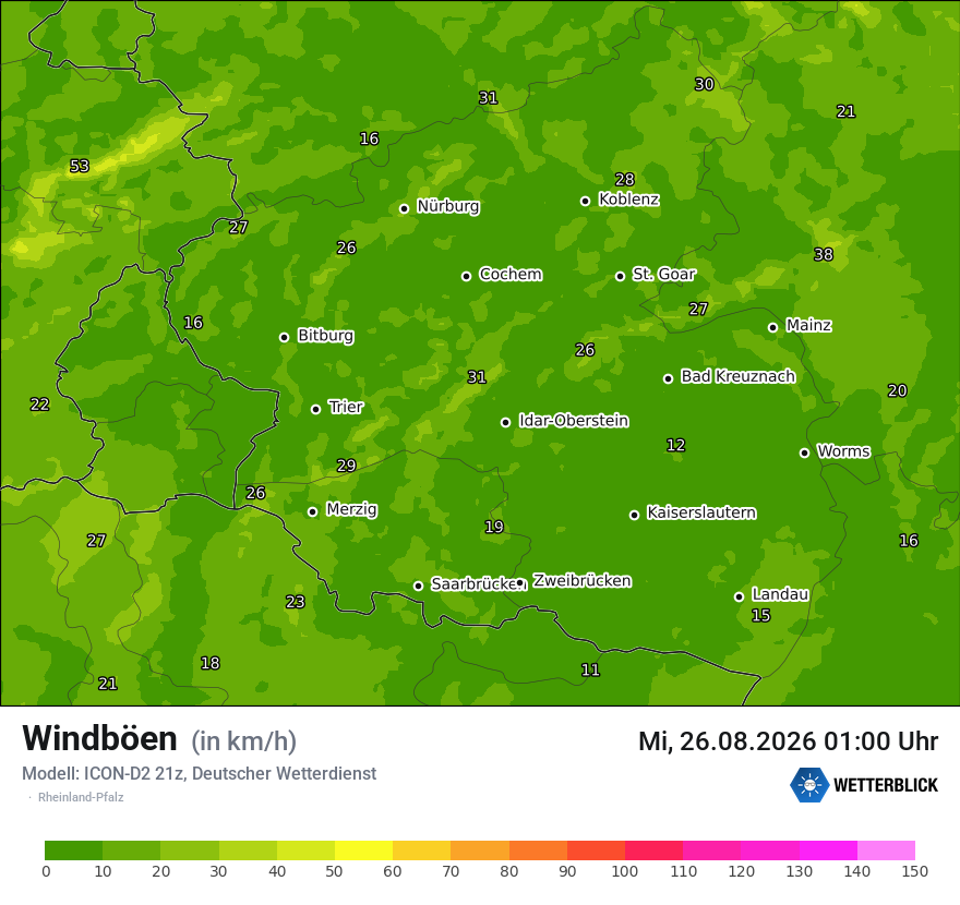 Maximale Windböen