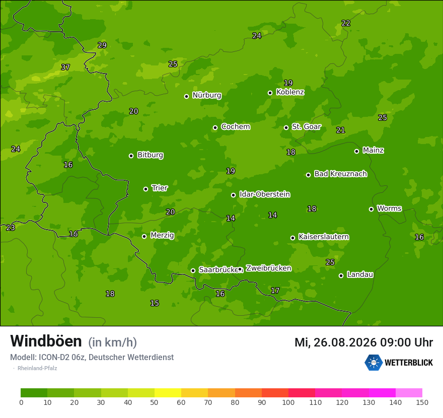 Maximale Windböen