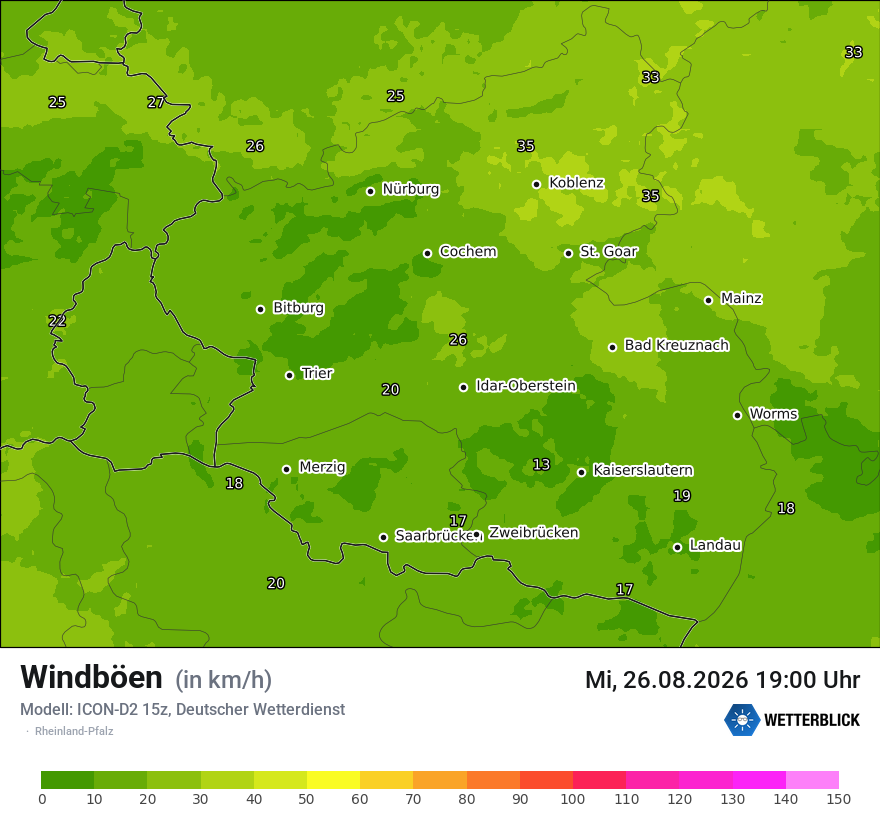 Maximale Windböen