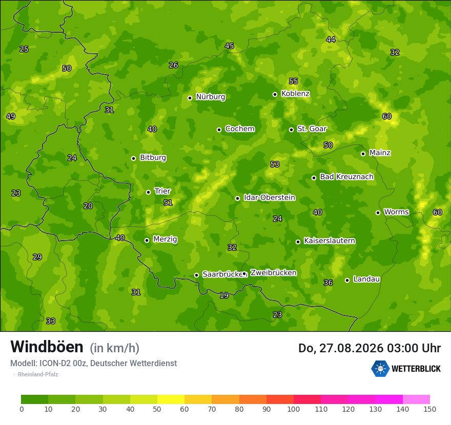 Maximale Windböen