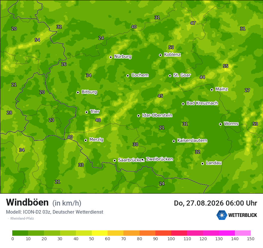 Maximale Windböen