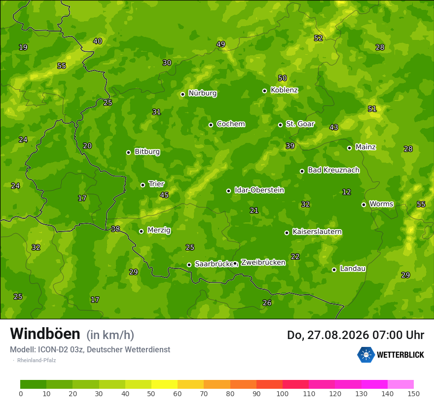 Maximale Windböen