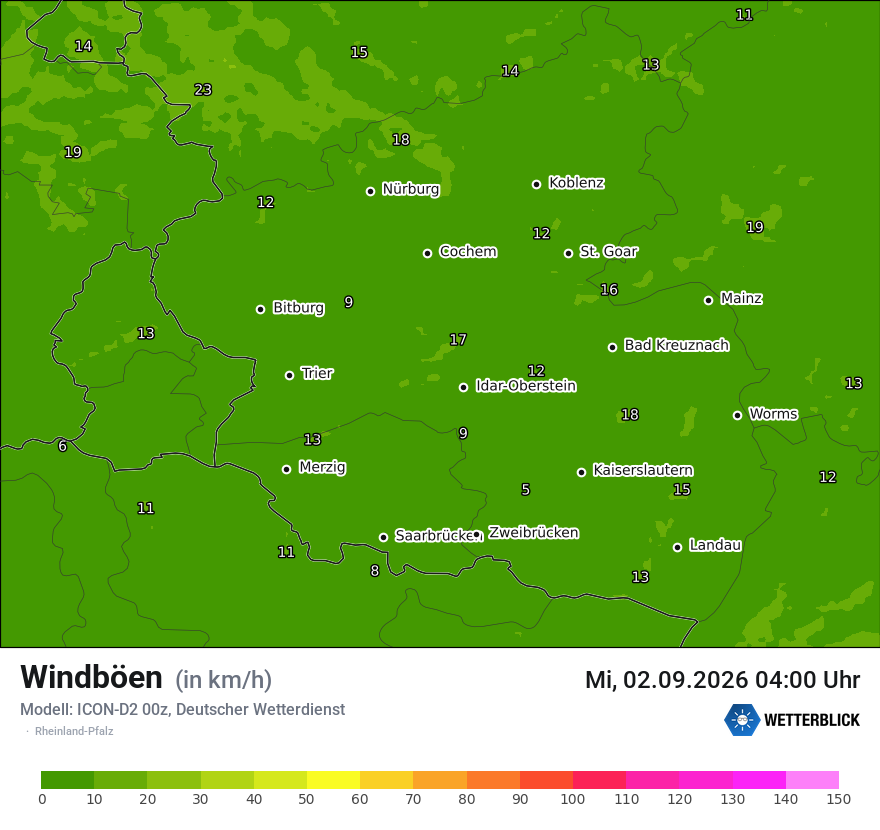 Maximale Windböen