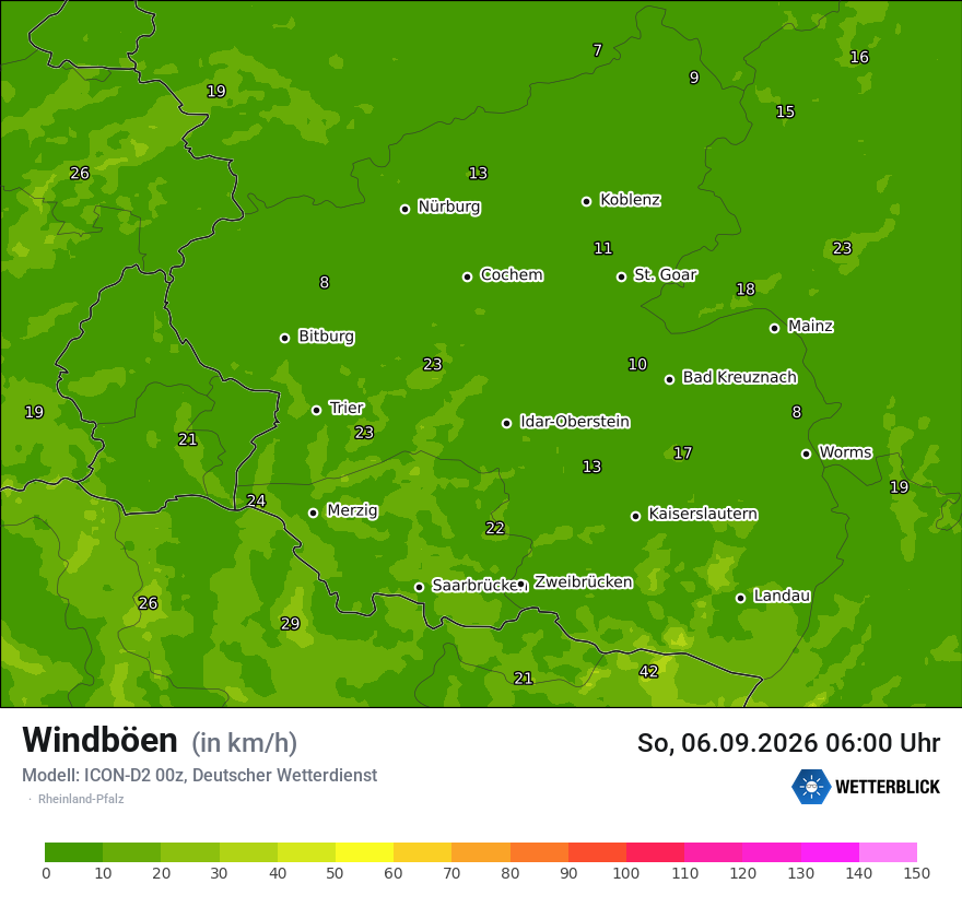 Maximale Windböen