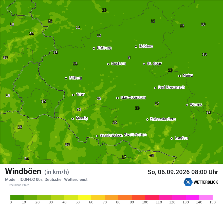 Maximale Windböen