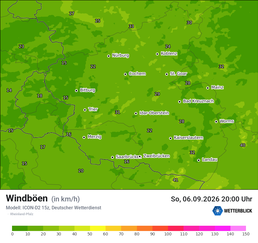Maximale Windböen
