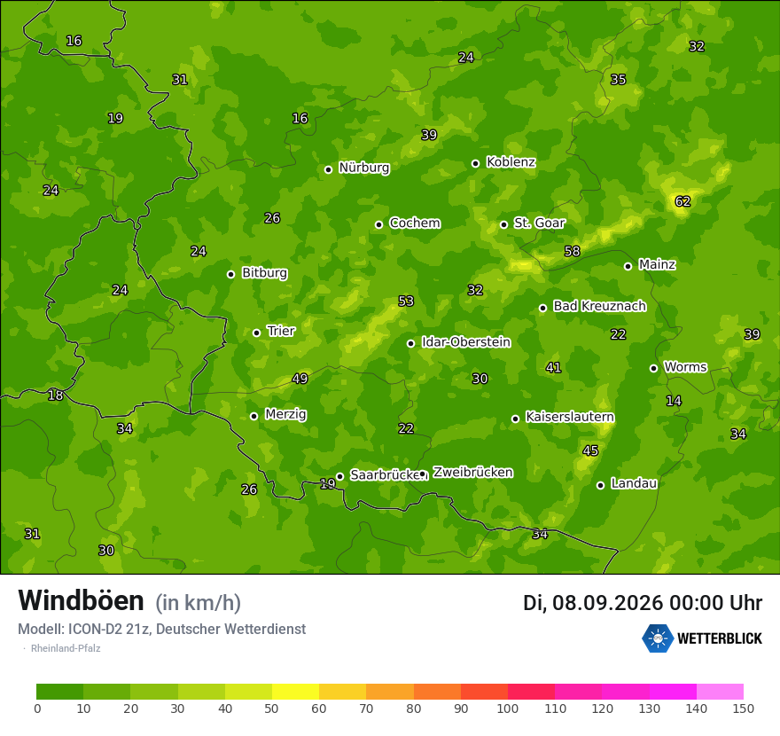 Maximale Windböen
