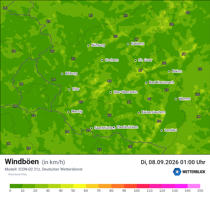 Maximale Windböen