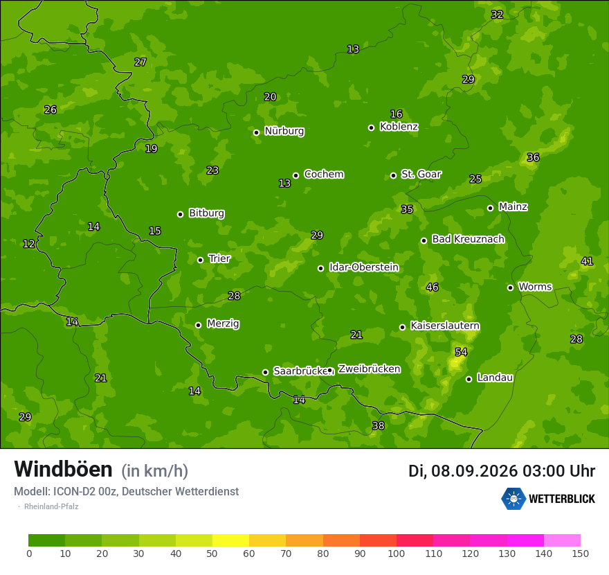 Maximale Windböen