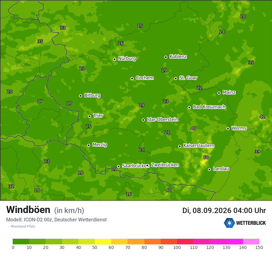 Maximale Windböen