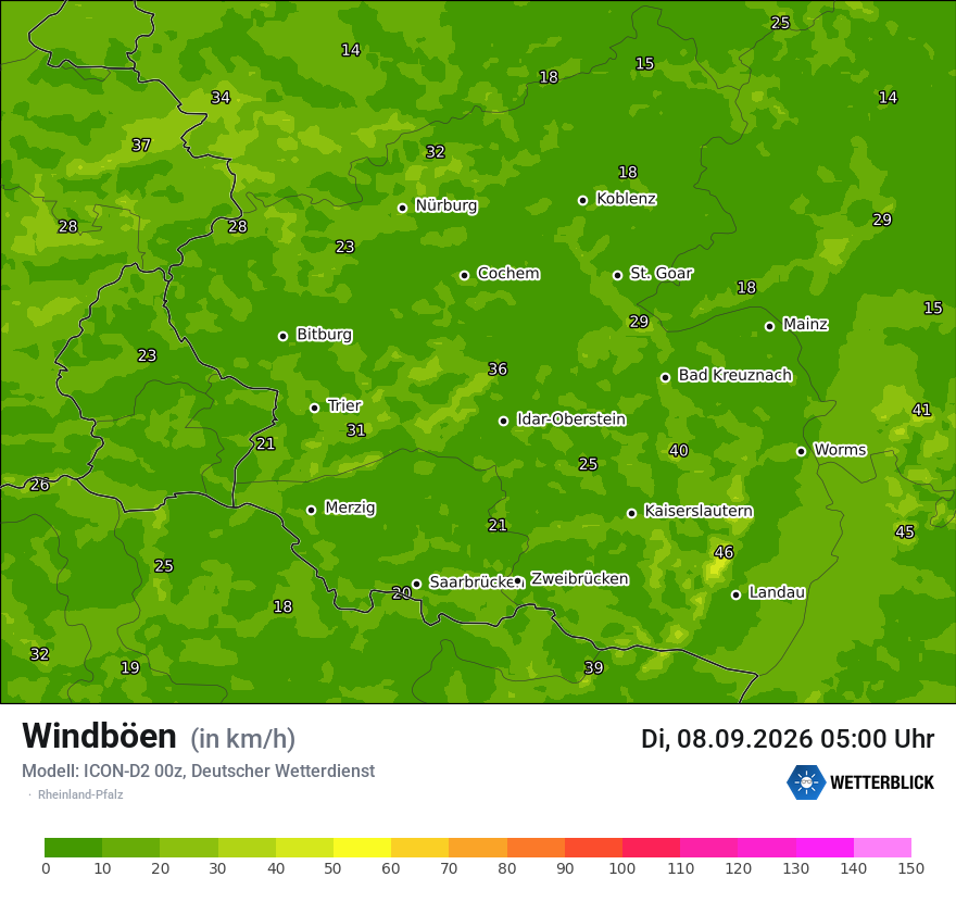 Maximale Windböen
