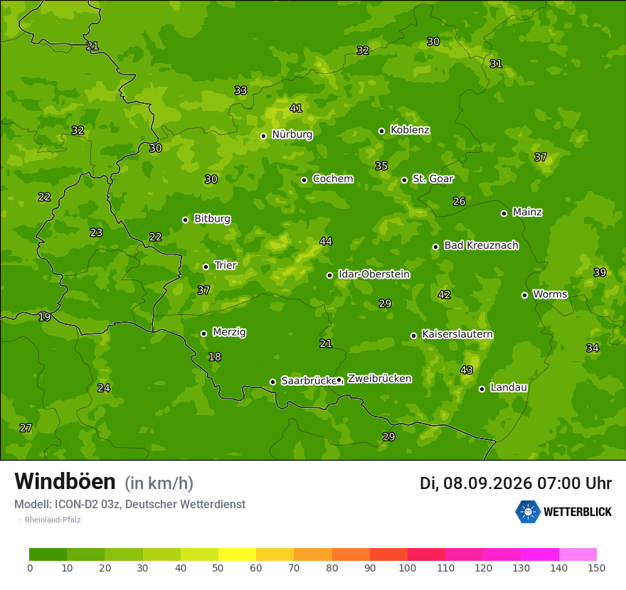 Maximale Windböen