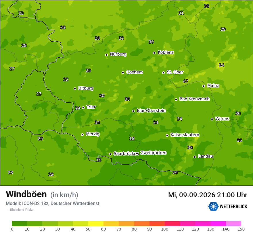 Maximale Windböen