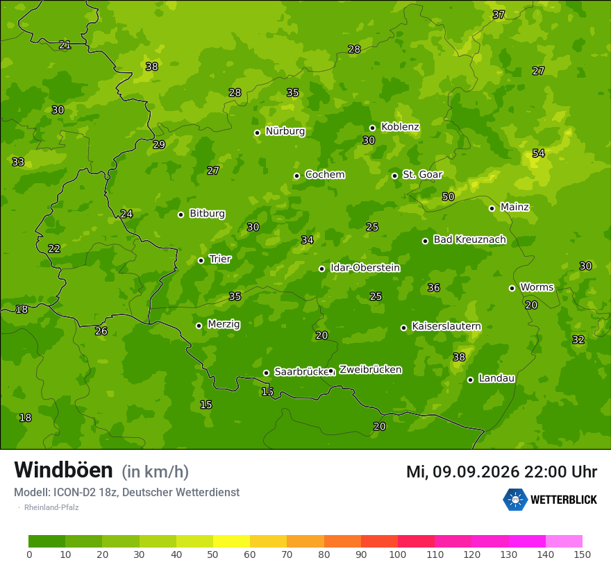 Maximale Windböen