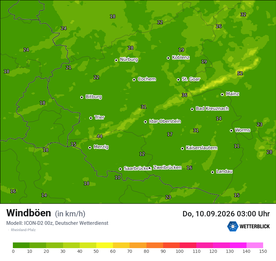 Maximale Windböen