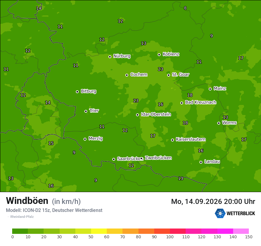 Maximale Windböen