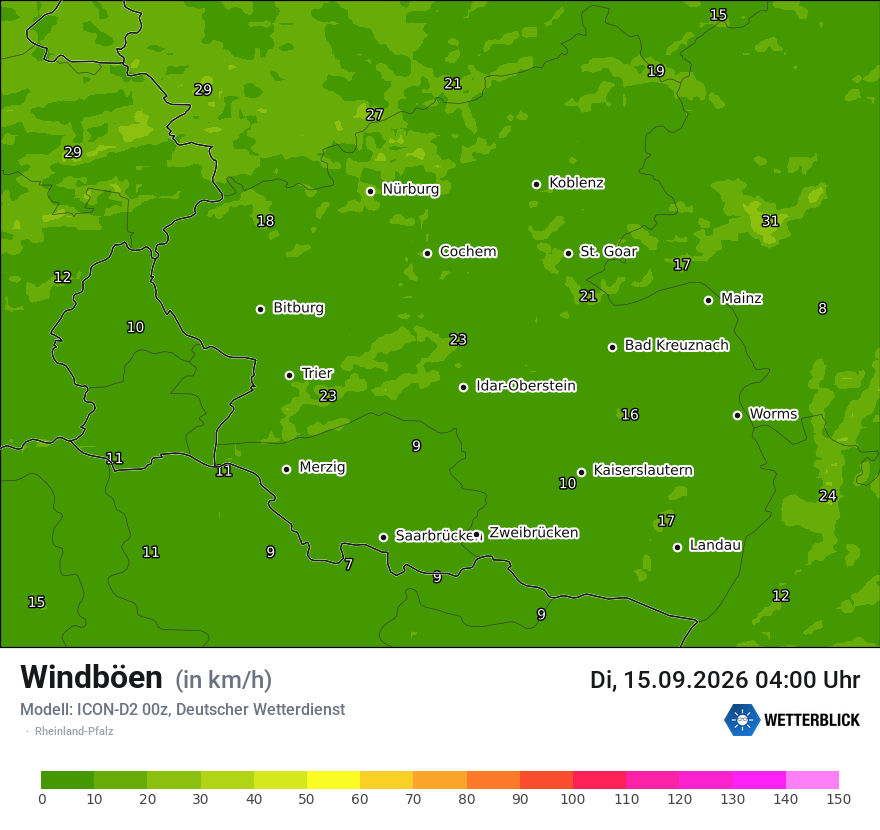 Maximale Windböen