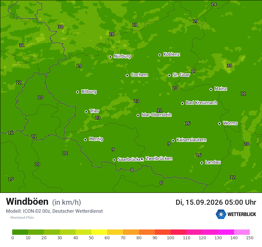 Maximale Windböen