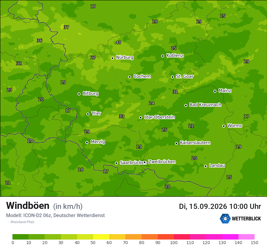 Maximale Windböen