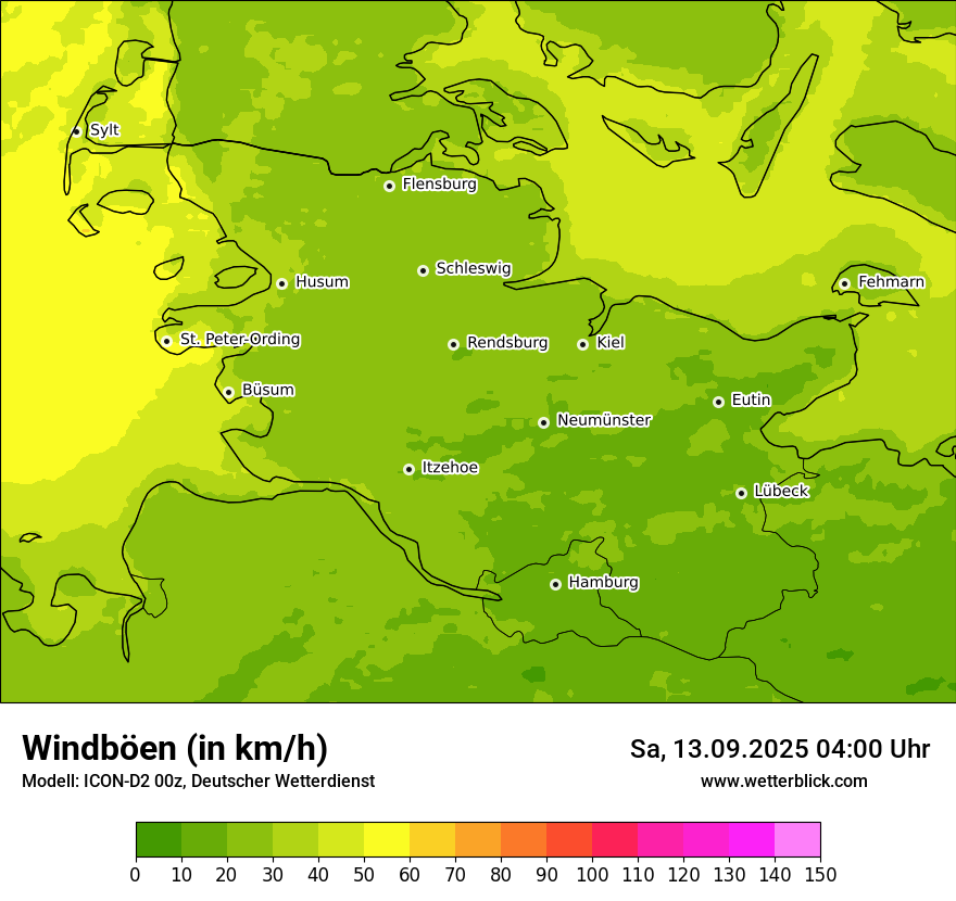 Modellkarten Windgeschwindigkeit