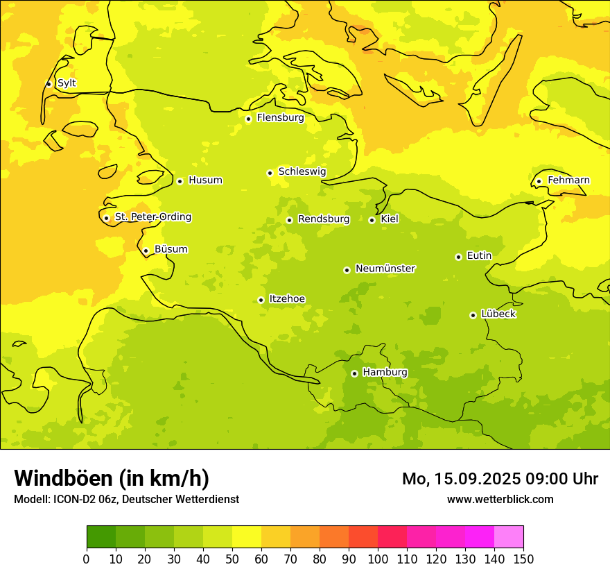 Modellkarten Windgeschwindigkeit