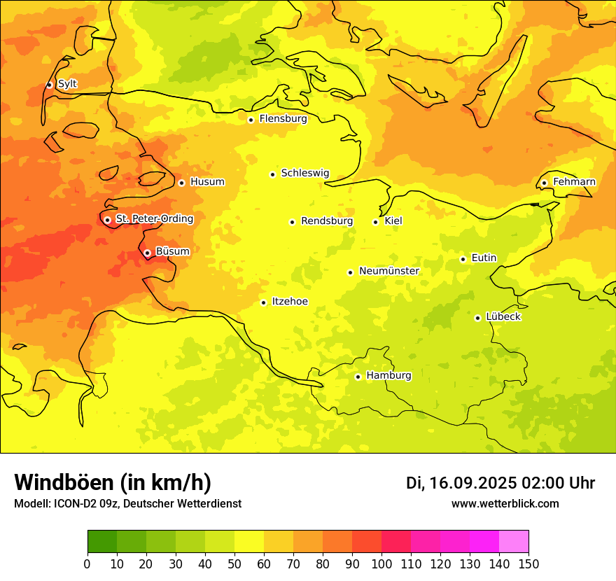Modellkarten Windgeschwindigkeit