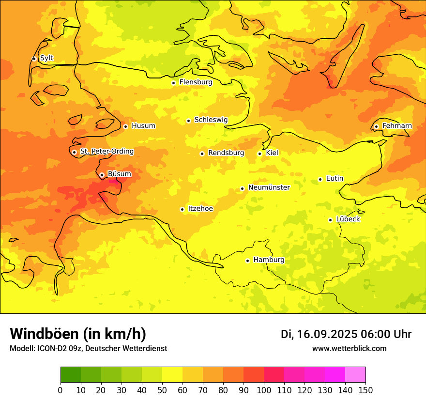 Modellkarten Windgeschwindigkeit