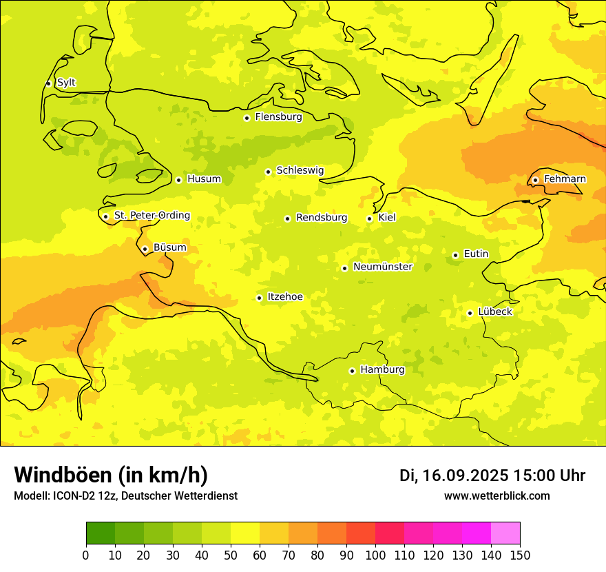 Modellkarten Windgeschwindigkeit