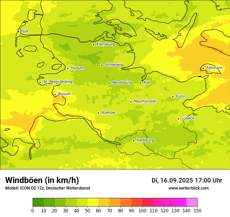 Modellkarten Windgeschwindigkeit