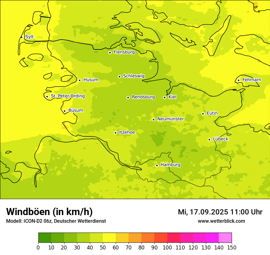 Modellkarten Windgeschwindigkeit