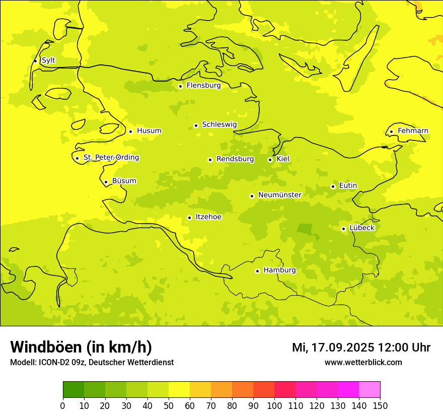 Modellkarten Windgeschwindigkeit
