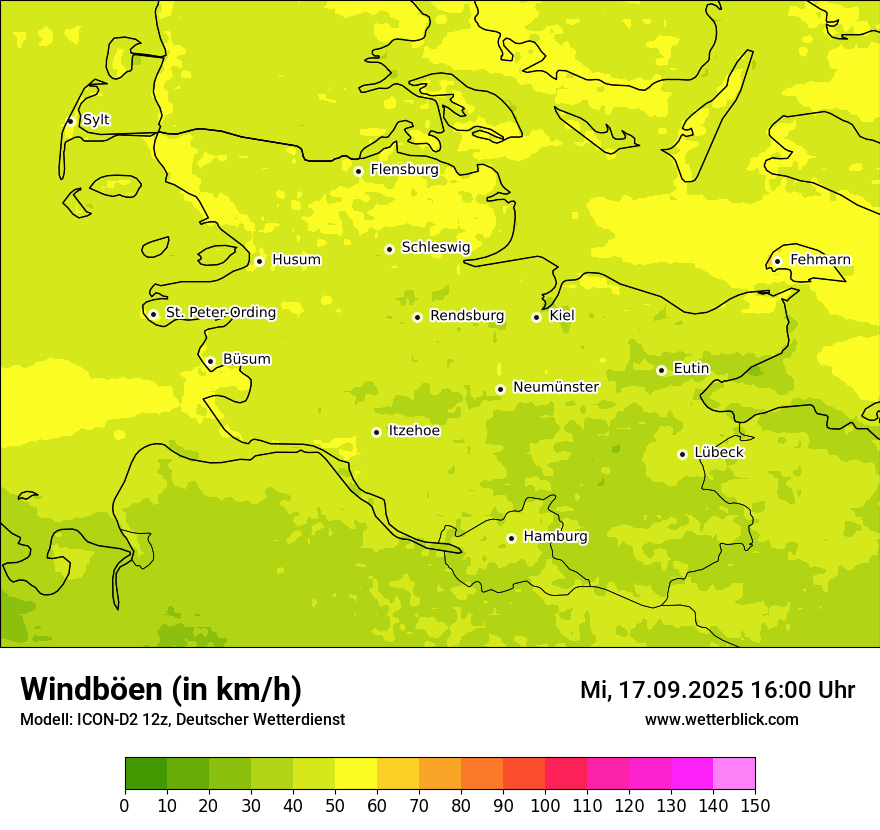 Modellkarten Windgeschwindigkeit