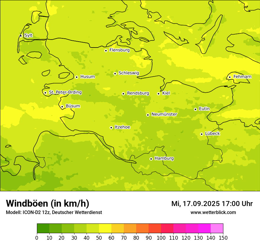 Modellkarten Windgeschwindigkeit